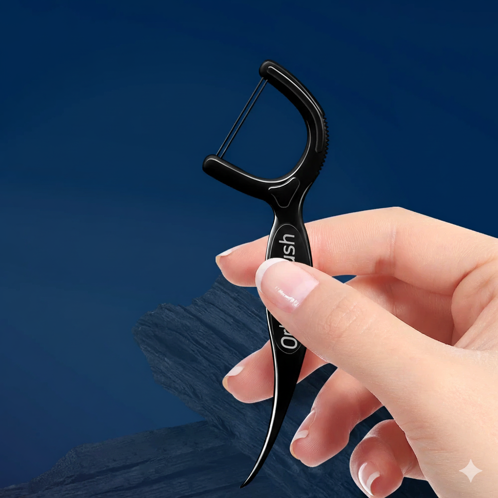 Bamboo Charcoal Double-Line Floss Picks (50/100 pcs)