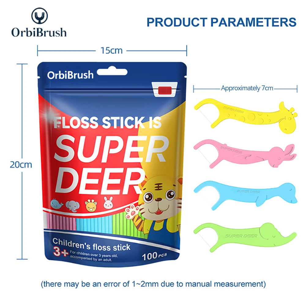 Children’s Colored Dental Floss Picks (100 pcs)